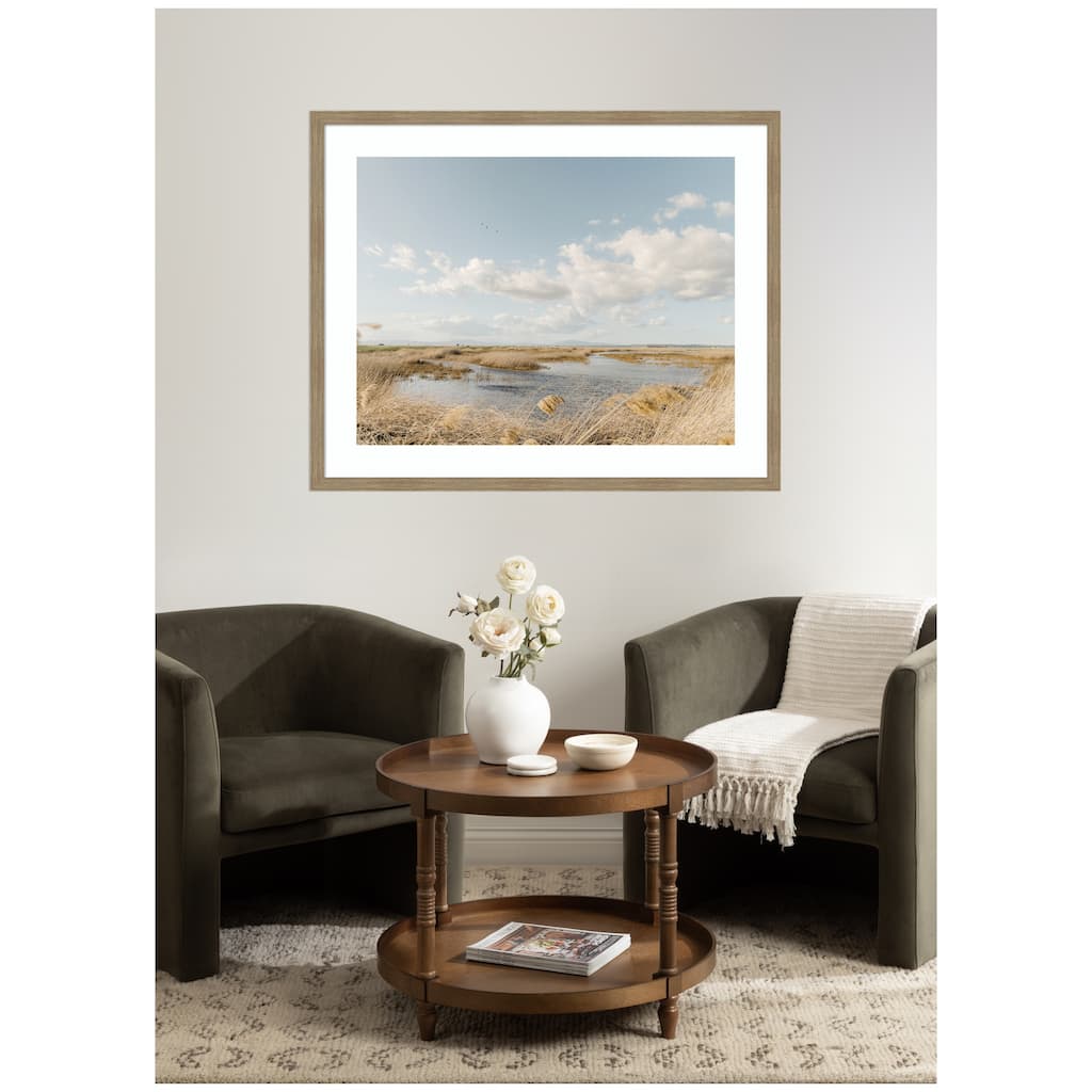 Kate and Laurel Framed Art Marshland by Crystal Lynn Collins