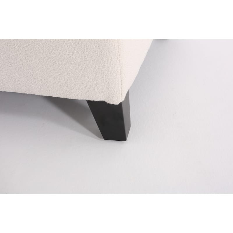 Simple Upholstered Bench with Storage, Modern 51.25" Solid Color Ottoman Bench with Safety Hinge, Fabric Entryway Shoe Bench