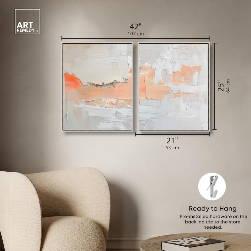 Orange Mist Halo Canvas Set of 2 by Art Remedy