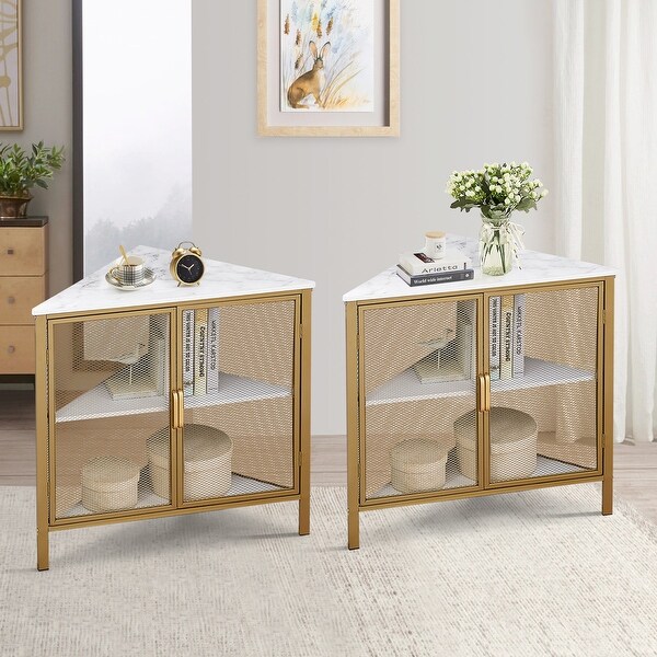 Javlergo Set of 2 Modern Corner Table Triangle Storage Shelf for Living Room Bedroom Enterway On Sale Bed Bath Beyond 36068536