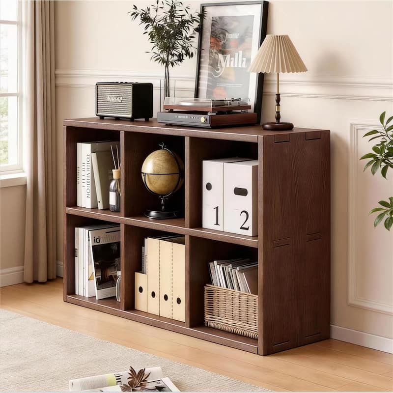 Book Shelf with 6 Storage Place Wooden Bookshelf Storage Organizer Diaplay Cabinet