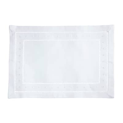 Classic Hemstitch with Embroidered Border Placemat (Set of 12) - 14"x20"