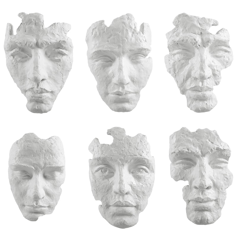 Uttermost Self-Portrait White Mask Wall Decor, Set Of 6