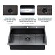 preview thumbnail 6 of 5, 30x22 inch Kitchen Sink Drop In Gunmetal Matte Black 16 Gauge Stainless Steel Single Bowl Topmount Kitchen Sink Basin