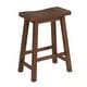 preview thumbnail 2 of 4, Saddle Design Wooden Counter Stool with Grain Details - 24.25 H x 17.75 W x 10 L Inches