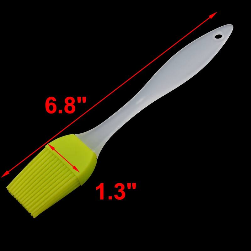Silicone Head Barbecue Basting Grilling Cooking Condiment Pastry Brush - Green Yellow
