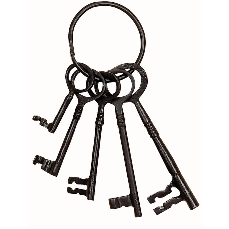 Aluminum Metal Keys Sculpture - Black - Roche River Decor - 8"W x 7"L x 1"H