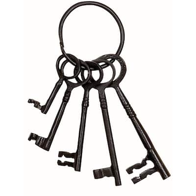 Aluminum Metal Keys Sculpture - Black - Roche River Decor - 8"W x 7"L x 1"H