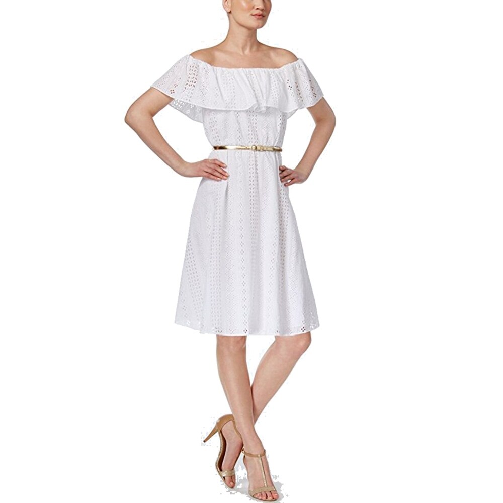 calvin klein off white dress
