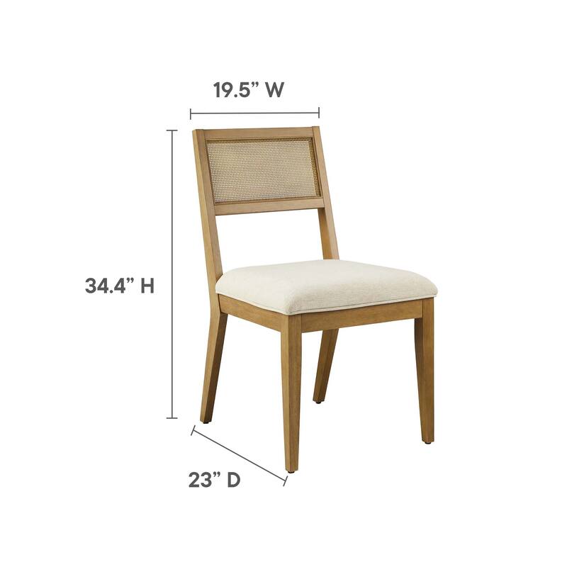 Nimba Faux Rattan Fabric Dining Chairs Set of 2