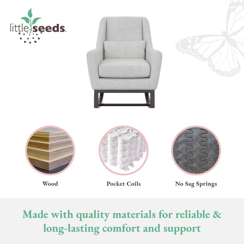 Little Seeds Sophie Mid-Century Rocker with Lumbar Pillow