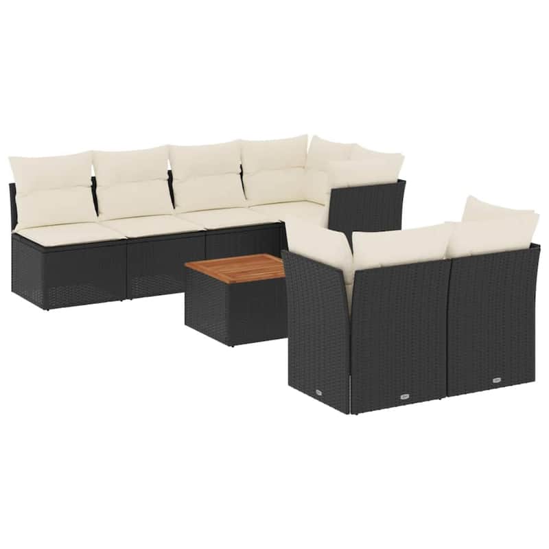 vidaXL Garden Sofa Set Black - 24.4 x 24.4 x 27.2