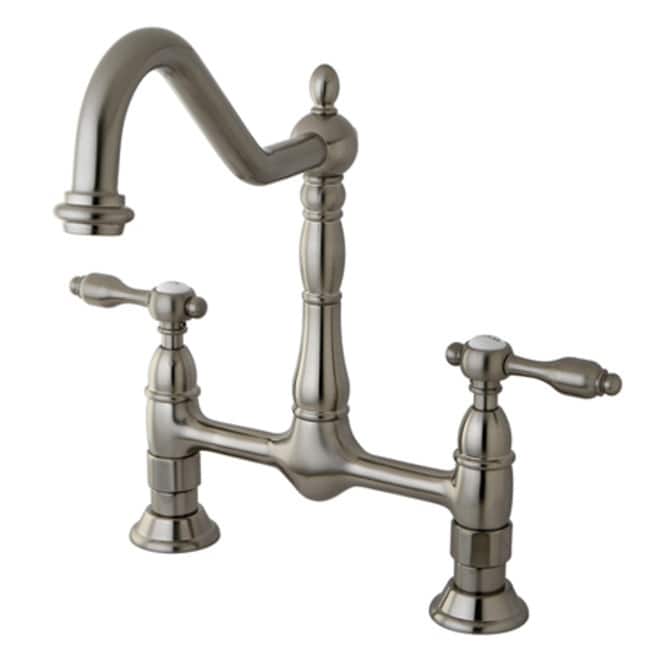 Kingston Brass Tudor Brass Double Handle Kitchen Faucet