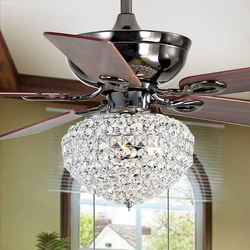 SAFAVIEH Lighting Ivanne 52-inch Led Ceiling Light Fan - 52" W x 52" L x 28"-33" H