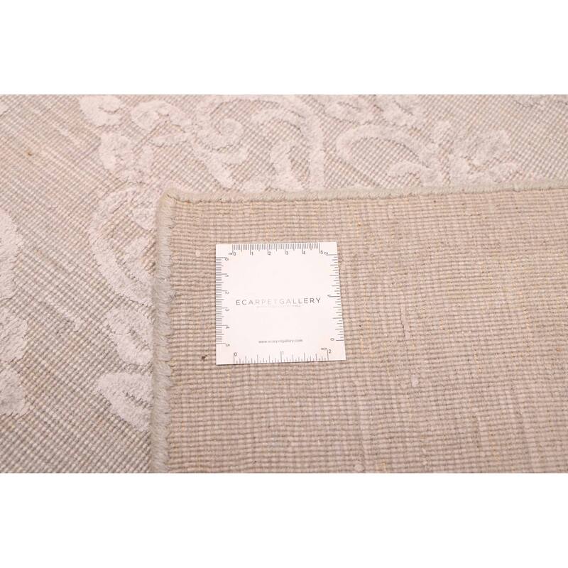 ECARPETGALLERY Hand Loomed Elysian Grey Viscose, Wool Rug - 5'0 x 7'11