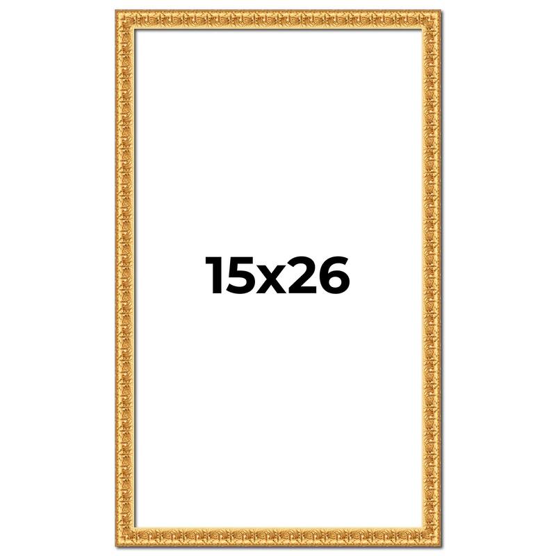 15x26 Frame Gold Real Wood Picture Frame Width 1 inches | Interior