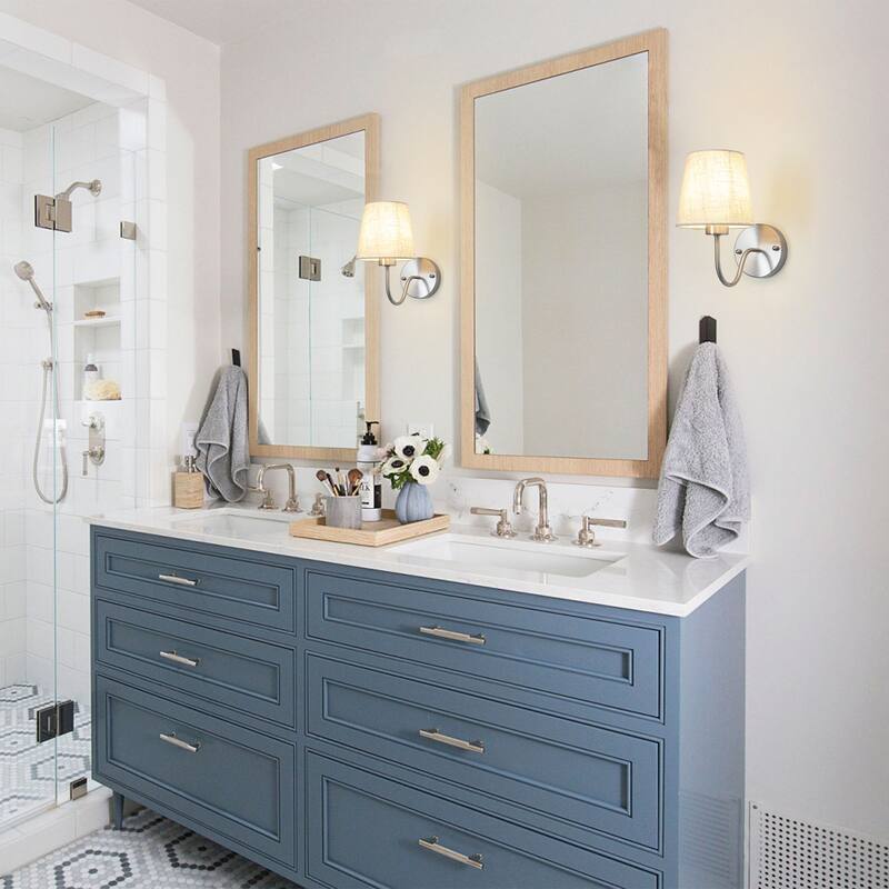 Modern Gold 2-Light Bathroom Vanity Lights, Classic Dimmable Bath Sconce Wall Light - 10.04'' H X 10.78'' W
