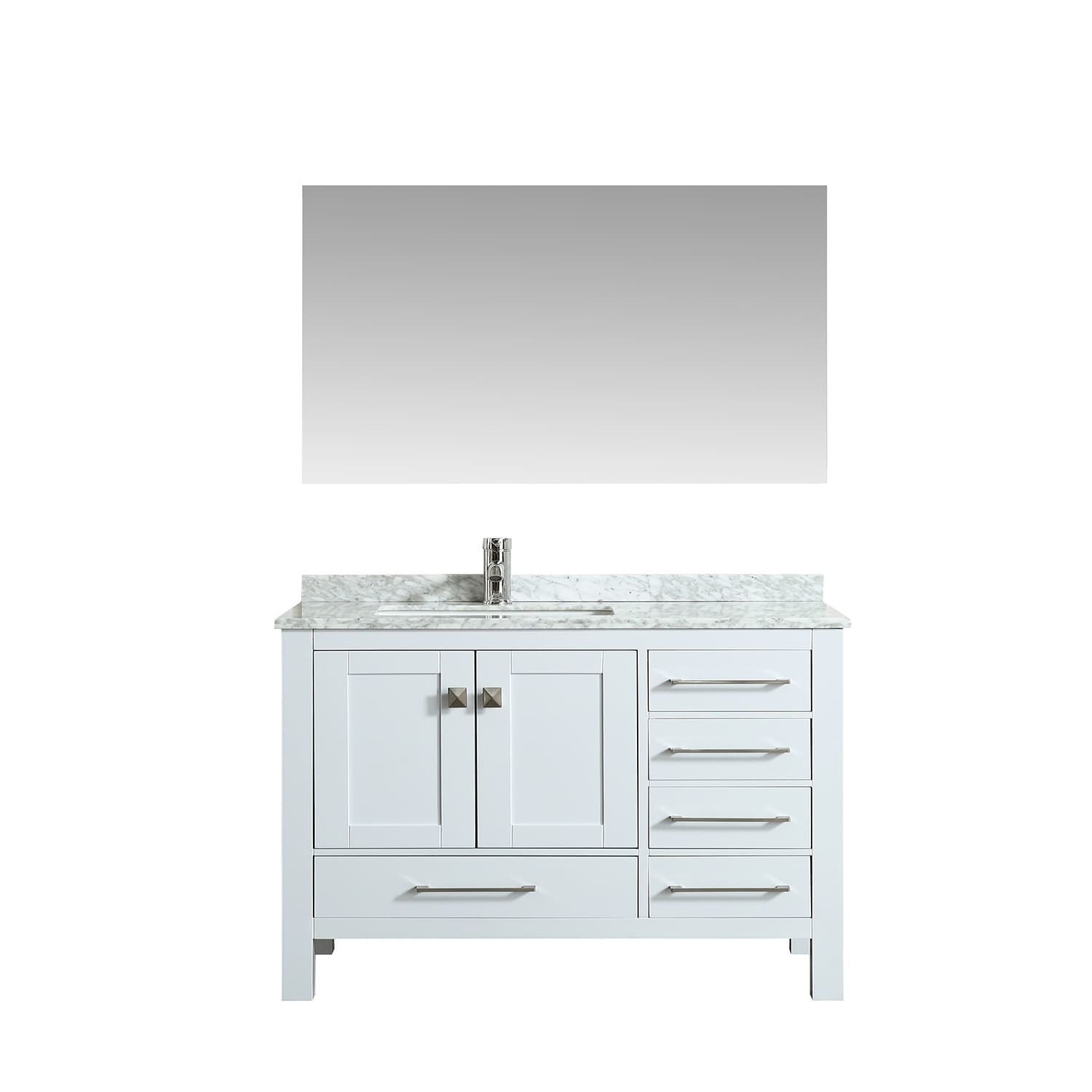Shop Black Friday Deals On Eviva London 38 X 18 Inch White Transitional Bathroom Vanity With White Carrara Marble Countertop And Undermount Porcelain Sink Overstock 27276465