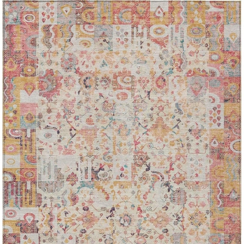 HomeRoots Patchwork Traditional Rectangle Outdoor Rug