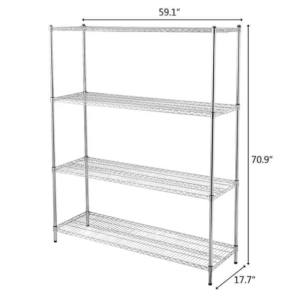 4Shelf Adjustable Heavy Duty Steel Storage Shelving Unit Wire Rack
