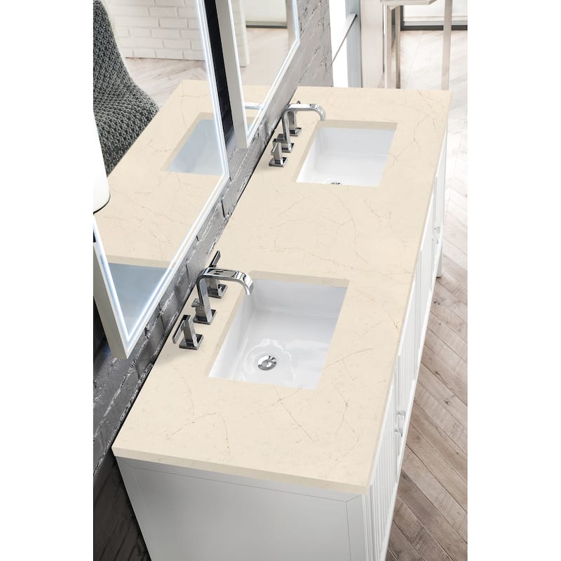 James Martin Vanities Athens 72" Double Vanity Cabinet, Glossy White