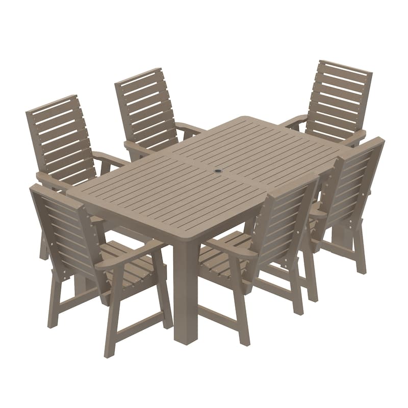HIGHWOOD PROFESSIONAL 7- Piece Outdoor Dining Set 42x72 - Woodland Brown