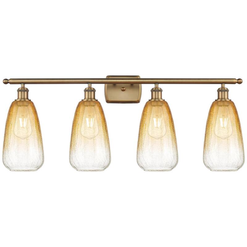 Innovations Lighting 516-4W-14-36 Brookhaven Almond Vanity Brookhaven - Brushed Brass / Amber