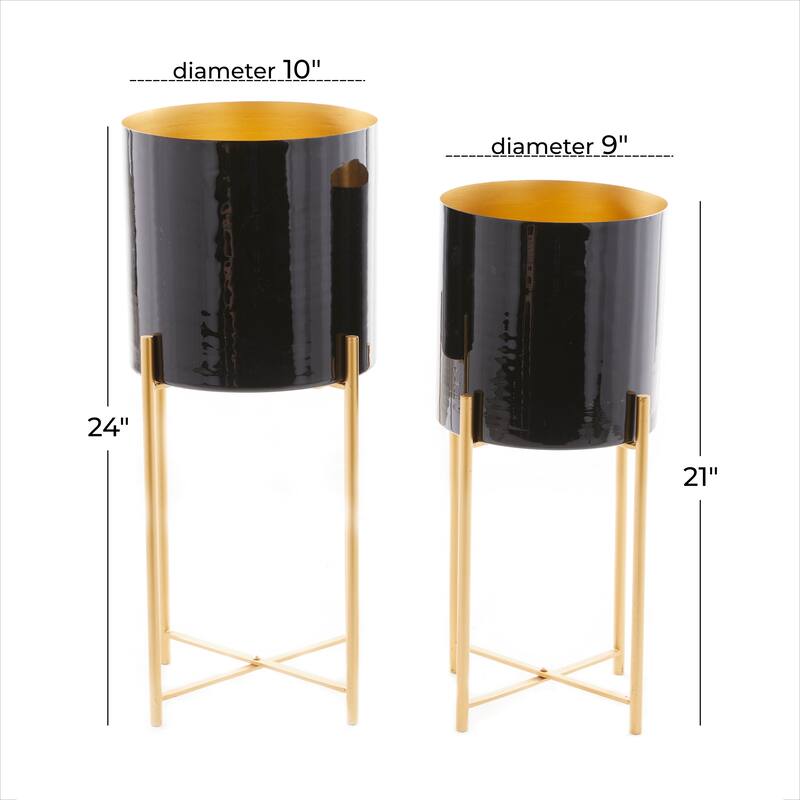 CosmoLiving by Cosmopolitan Metal Contemporary Planter (Set of 2) - S/2 24", 21"H