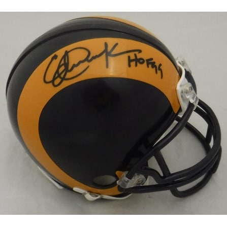 Eric Dickerson Autographed Los Angeles Rams Riddell Mini Helmet HOF JSA