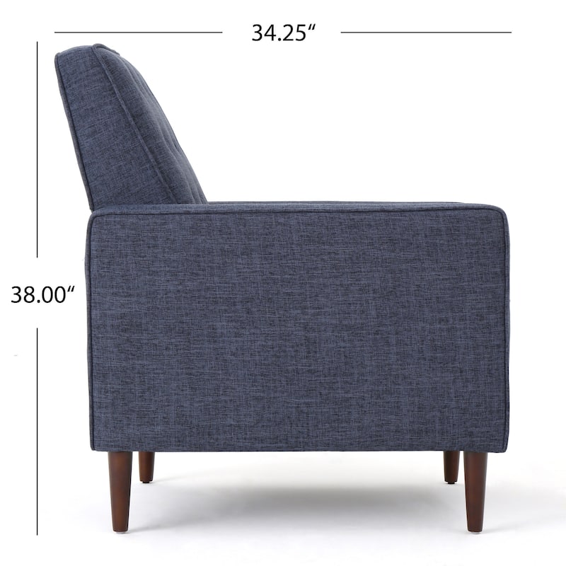Mervynn Mid-Century Modern Button Tufted Fabric Recliner by Christopher Knight Home