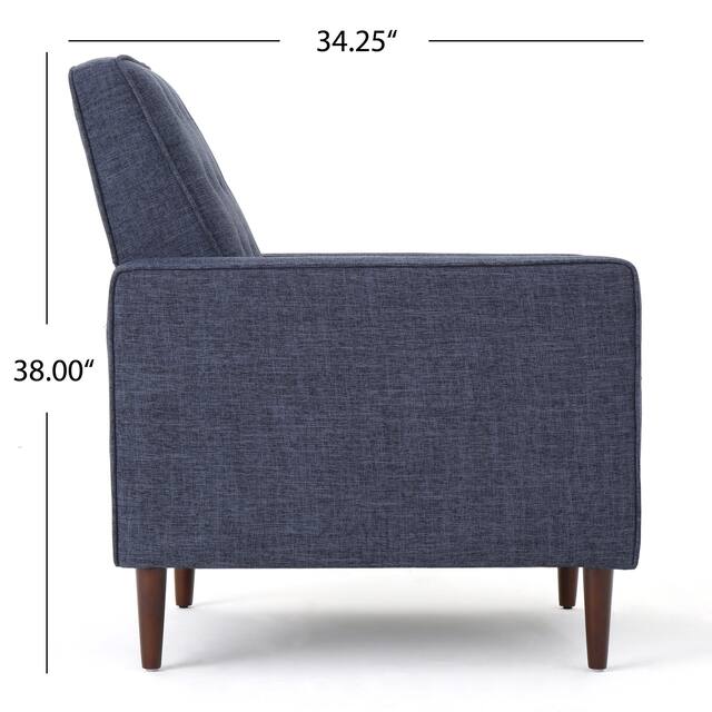 Mervynn Mid-Century Modern Button Tufted Fabric Recliner by Christopher Knight Home