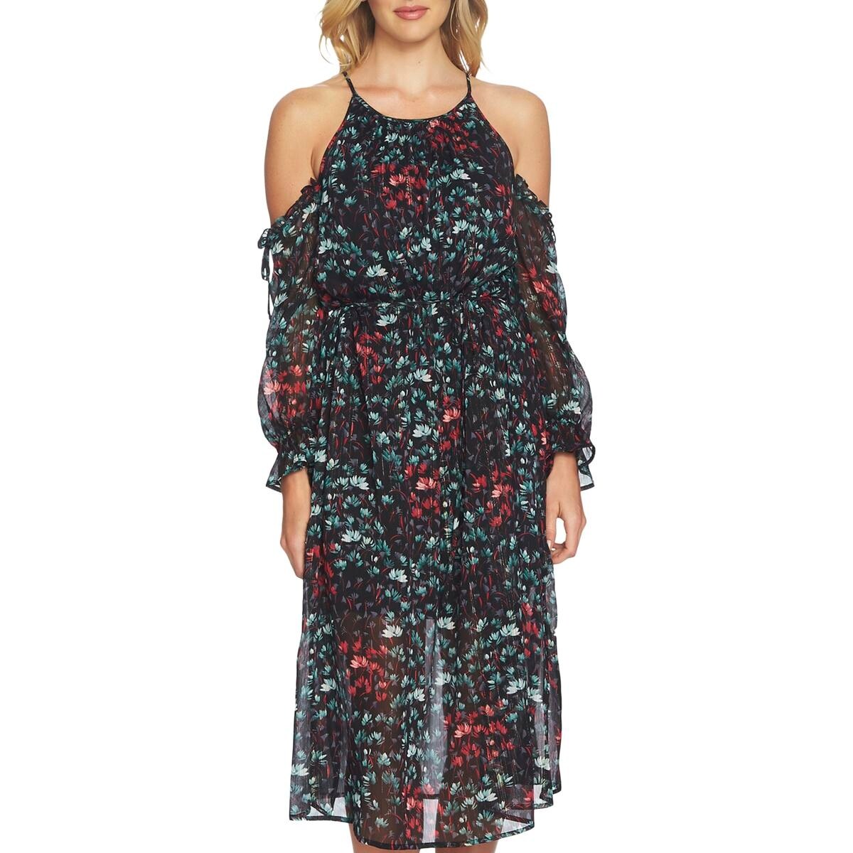 Shop 1 State Womens Casual Dress Metallic Floral Print Overstock
