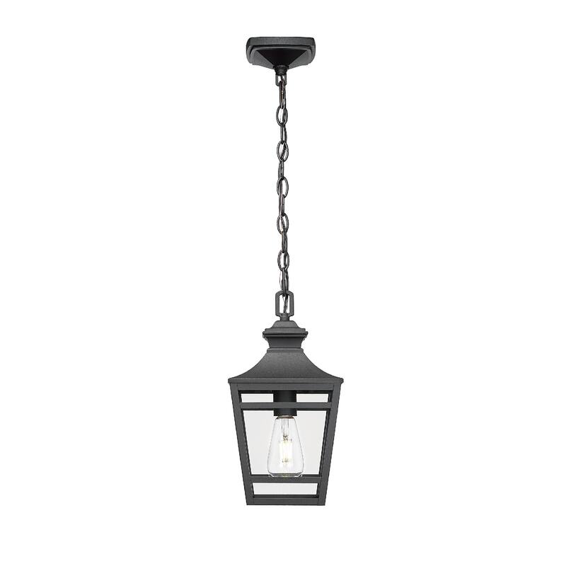 Elegant 16.5-Inch Black Outdoor Wall Sconce with Clear Glass - Large Waterproof Lighting Fixture for Porch, Patio, and Garage