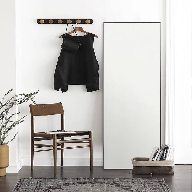 Modern Aluminum Alloy Thin Framed Full Length Floor Mirror