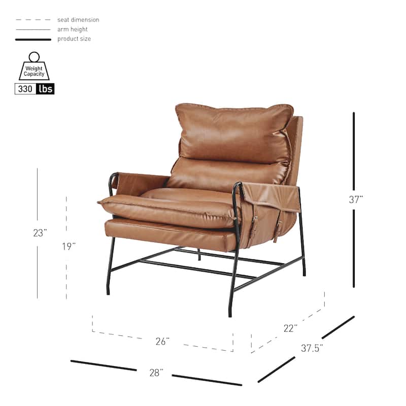 NPD Furniture Thierry Faux Leather Accent Arm Chair