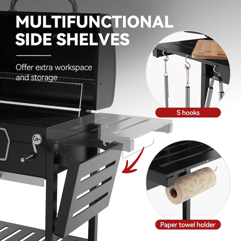 Royal Gourmet CD2030AN Deluxe 30-Inch Charcoal Grill, Black