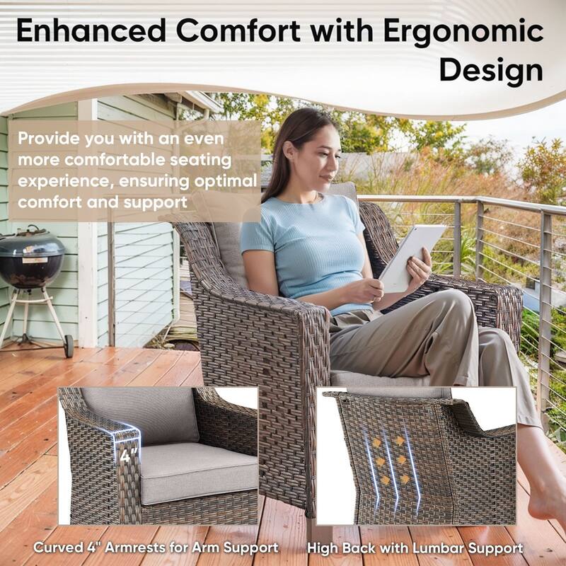 Outdoor Fire Table with Patio Funiture Set