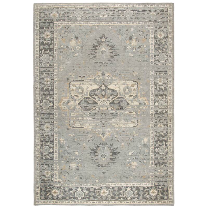 Alora Decor Euphoria Grey Medallion Wool Rug - 10' x 13'