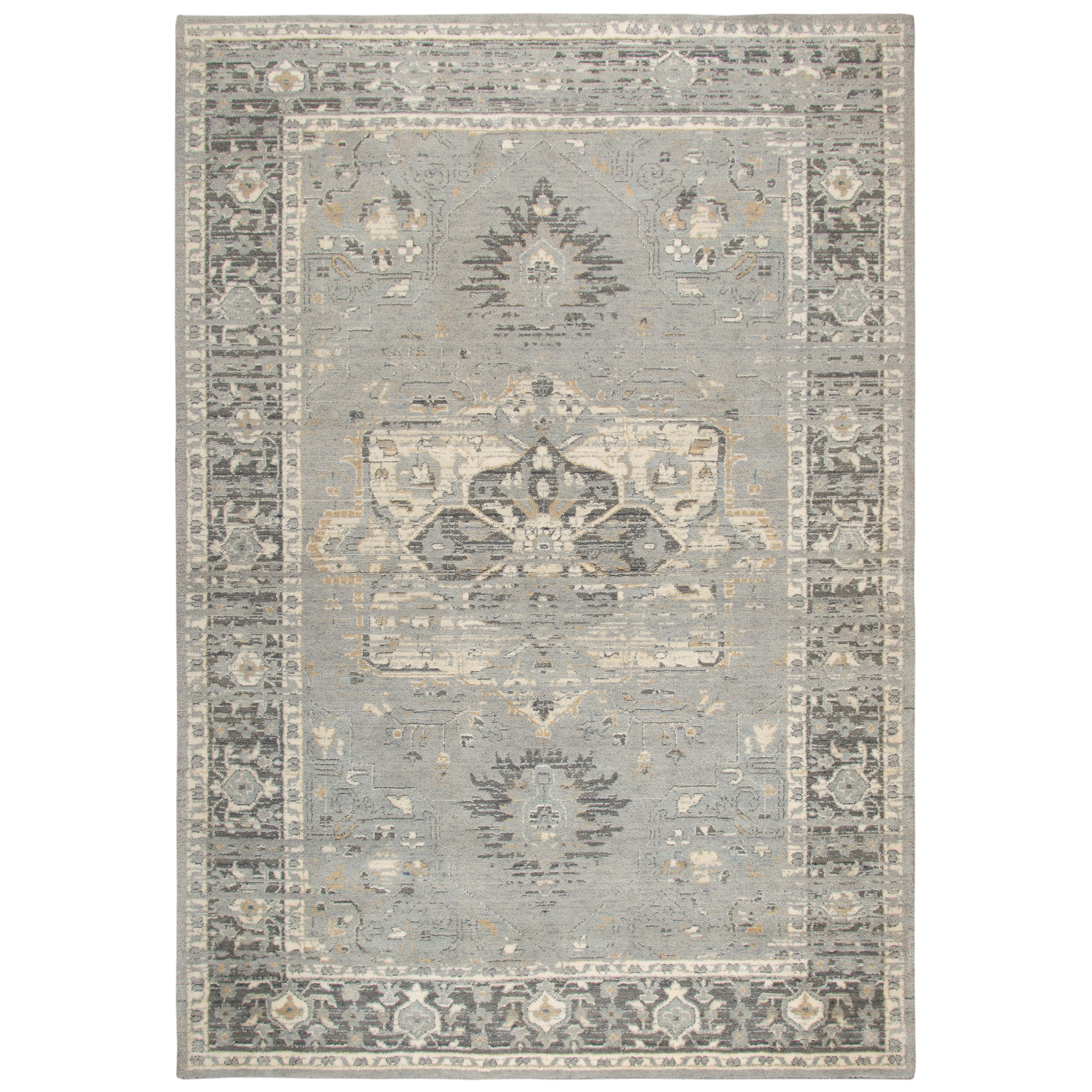 Alora Decor Euphoria Grey Medallion Wool Rug