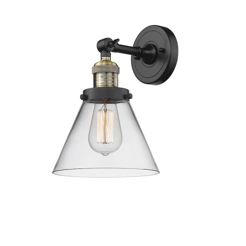 Innovations Lighting Large Cone Single Light 10" Tall Bathroom Sconce