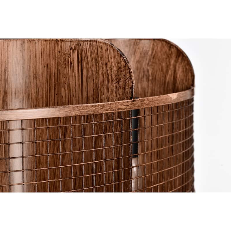 Moritz 21 Inch Imitation Wood Grain Farm House Style Fandelier - N/A