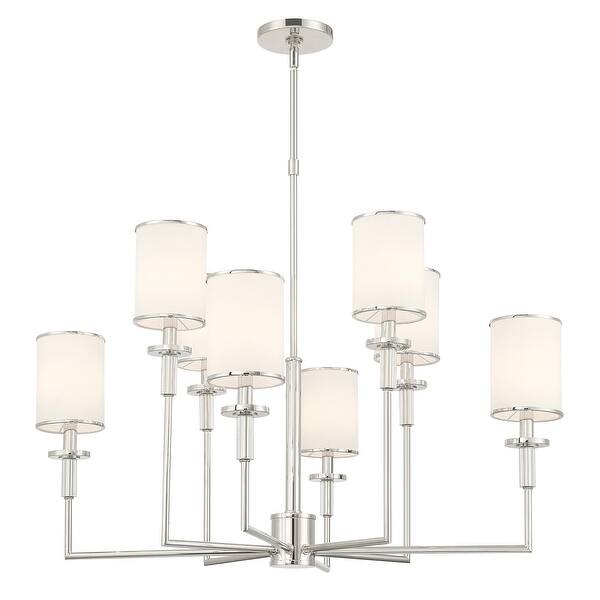 slide 2 of 5, Hatfield 8 Light Polished Nickel Chandelier