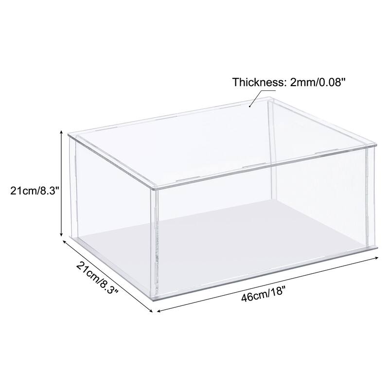Display Case, Acrylic Box Assemble Dustproof Showcase for Collectibles - Clear - 17.7x7.9x7.9inch