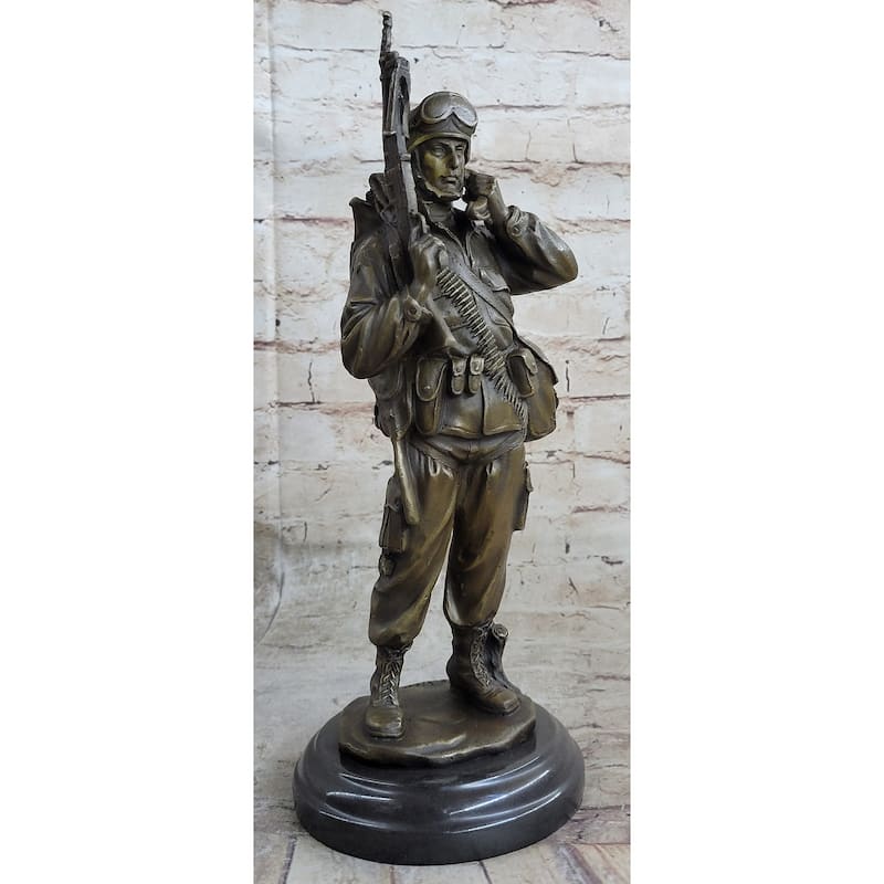 Bronze Statue Unknown Soldier Ww2 Staten Island Ny War Memorial Military Veteran
