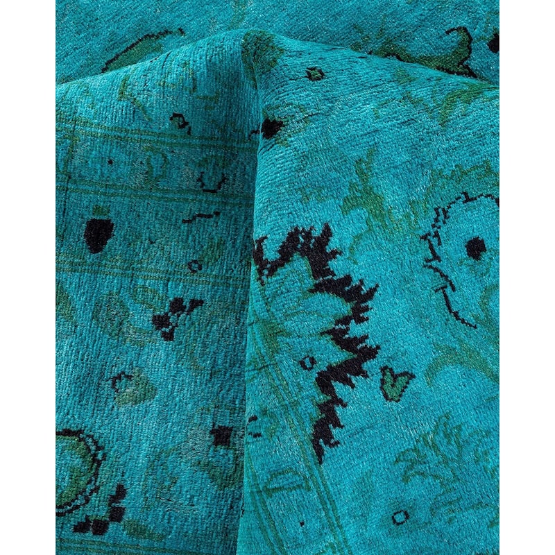 Fine Vibrance, One-of-a-Kind Hand-Knotted Area Rug - Blue, 9' 2" x 12' 5" - 9' 2" x 12' 5"