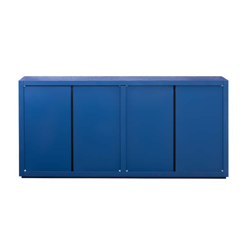 Modern Four-Door Accent Cabinet with Ash Veneer, Adjustable Shelves, Ideal for Living Room, Hallway, and Entryway Storage