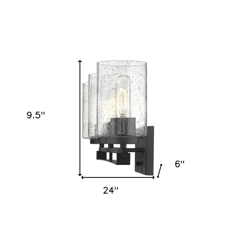 Modern Flush Mount Wall Light Fixture with Clear Bubble Glass Shade and LED Compatible for Bedroom