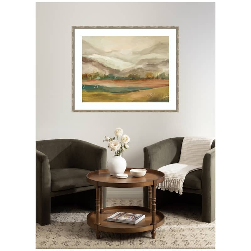 Kate and Laurel Framed Art Mountainscape Horizontal by Annie Quigley
