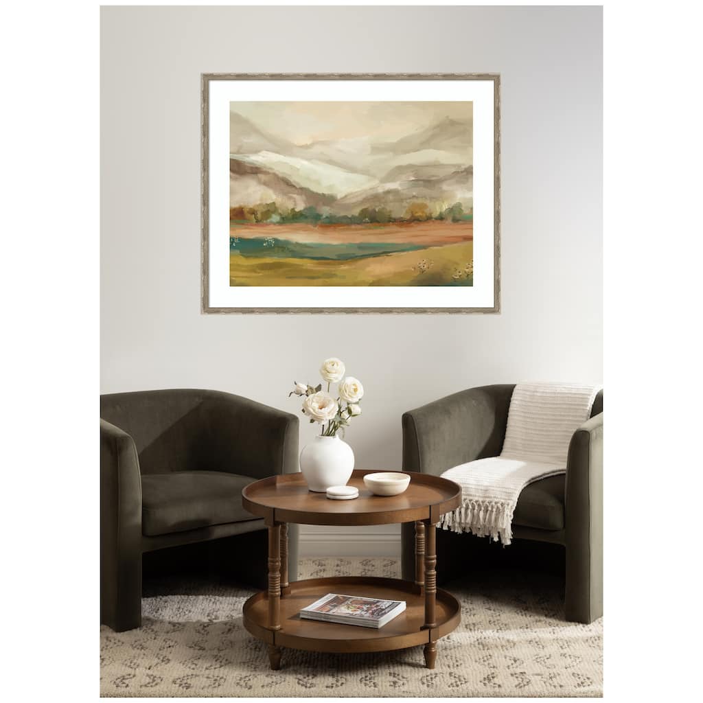 Kate and Laurel Framed Art Mountainscape Horizontal by Annie Quigley