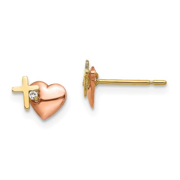 Lex & Lu 14k Yellow Gold Madi K Pink CZ Heart Pendant Lex & Lu 14k Yellow Gold Madi K Pink CZ Heart Pendant